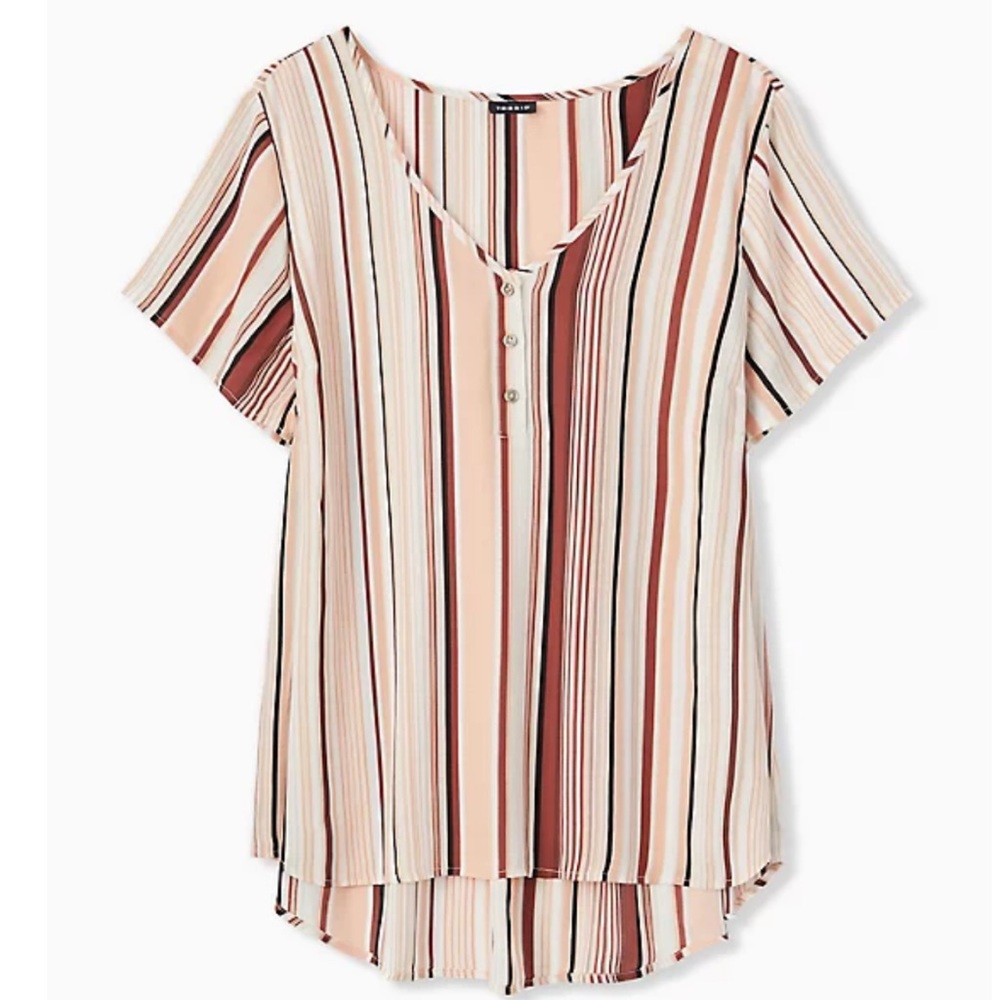 Torrid - Brown Stripe Blouse